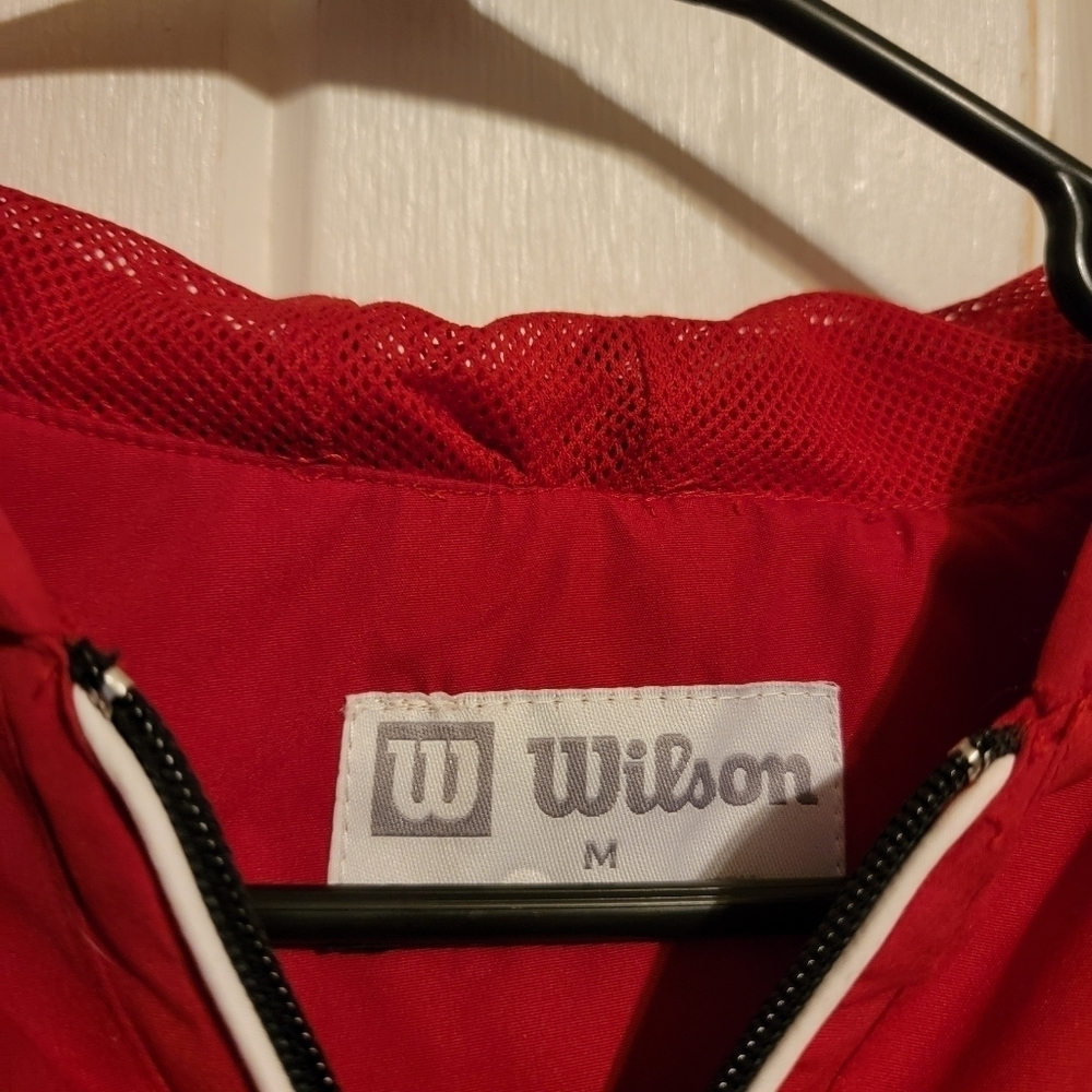 Wilson Jacket Windbreaker Red Long Sleeve Size Medium - Picture 4 of 5